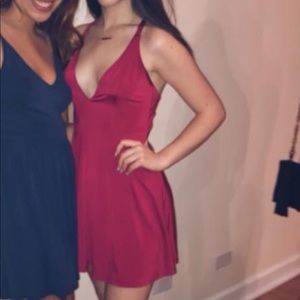 Super cute red mini dress from Revolve (brand NBD)